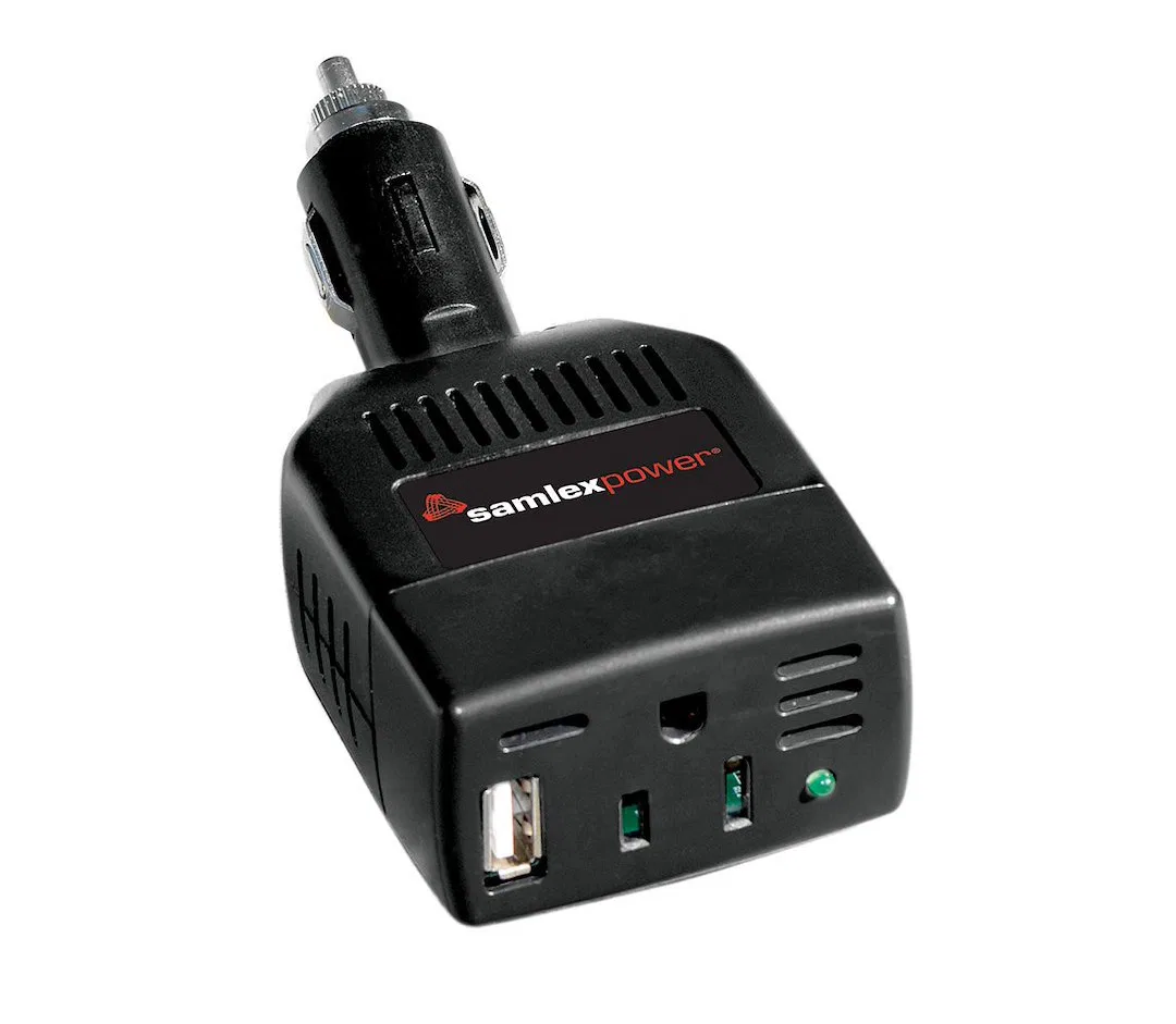 SAM-100-12 – SAMLEX AMER Power Inverter, Inverts 12 Volt DC To 115 Volt AC 100 Watt 90 Percent Efficiency With 1 AC O...